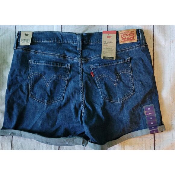Levi's Hawaiin Ocean Hypersoft Mid Length Shorts Size 16 W33 - Picture 4 of 6